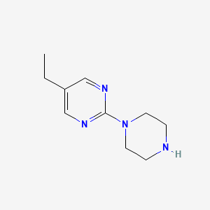 molecular formula C10H16N4 B13756403 5-Ethyl-2-(piperazin-1-yl)pyrimidine 