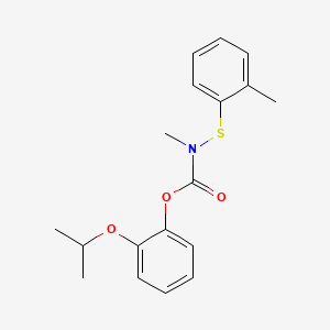 molecular formula C18H21NO3S B13756413 Carbamic acid, methyl((2-methylphenyl)thio)-, o-isopropoxyphenyl ester CAS No. 50539-85-0