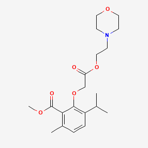 molecular formula C20H29NO6 B13756416 Acetic acid, (6-isopropyl-2-methoxycarbonyl-3-methylphenoxy)-, 2-morpholinoethyl ester CAS No. 52073-17-3