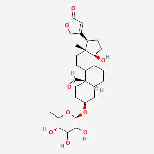 molecular formula C29H42O9 B13756449 3-[(6-Deoxyhexopyranosyl)oxy]-14-hydroxy-19-oxocard-20(22)-enolide CAS No. 26931-65-7