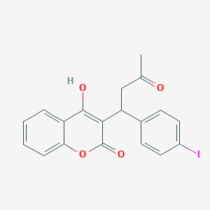 molecular formula C19H15IO4 B13756527 3-(alpha-Acetonyl-p-iodobenzyl)-4-hydroxycoumarin CAS No. 5543-62-4