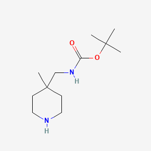 molecular formula C12H24N2O2 B1375657 tert-butyl N-[(4-methylpiperidin-4-yl)methyl]carbamate CAS No. 1158759-03-5