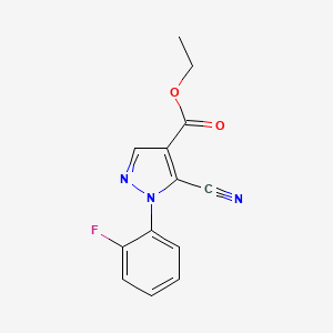 molecular formula C13H10FN3O2 B13756572 Ethyl 5-cyano-1-(2-fluorophenyl)-1H-pyrazole-4-carboxylate 