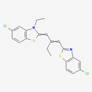 molecular formula C21H18Cl2N2S2 B13756590 Benzothiazole, 5-chloro-2-[2-[(5-chloro-2-benzothiazolyl)methylene]butylidene]-3-ethyl-2,3-dihydro- CAS No. 63059-42-7