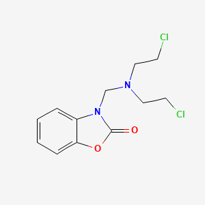 molecular formula C12H14Cl2N2O2 B13756597 2-Benzoxazolinone, 3-(bis(2-chloroethyl)aminomethyl)- CAS No. 7751-31-7