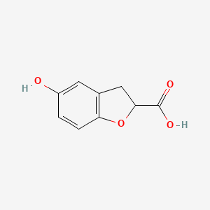 molecular formula C9H8O4 B1375663 5-Hydroxy-2,3-dihydrobenzofuran-2-carboxylic acid CAS No. 1163729-43-8