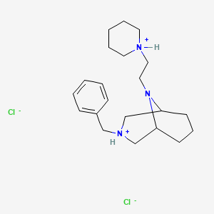 molecular formula C21H35Cl2N3 B13756689 3-Benzyl-9-(2-piperidinoethyl)-3,9-diazabicyclo(3.3.1)nonane dihydrochloride CAS No. 23462-13-7