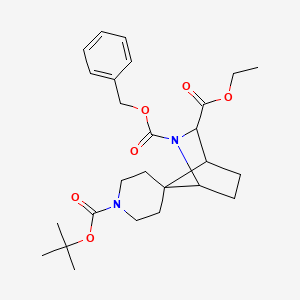 B1375669 Racemic-(1S,3S,4R)-2-Benzyl 1-Tert-Butyl 3-Ethyl 2-Azaspiro[Bicyclo[2.2.1]Heptane-7,4-Piperidine]-1,2,3-Tricarboxylate CAS No. 1250997-96-6