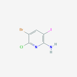 molecular formula C5H3BrClIN2 B1375671 5-Bromo-6-chloro-3-iodopyridin-2-amine CAS No. 1207625-23-7