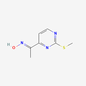 molecular formula C7H9N3OS B13756766 (E)-1-(2-(Methylthio)pyrimidin-4-yl)ethanoneoxime 