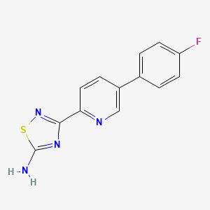 molecular formula C13H9FN4S B13756769 3-(5-(4-Fluorophenyl)pyridin-2-yl)-1,2,4-thiadiazol-5-amine 