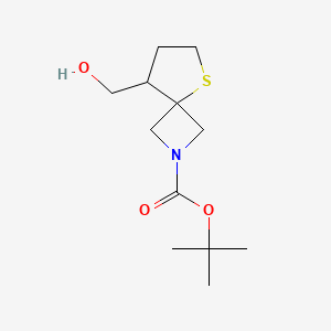 molecular formula C12H21NO3S B1375678 Tert-butyl 8-(hydroxymethyl)-5-thia-2-azaspiro[3.4]octane-2-carboxylate CAS No. 1373029-00-5
