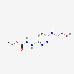molecular formula C11H19N5O3 B13756813 3-(2-Carbethoxyhydrazino)-6-(N-(2-hydroxypropyl)methylamino)pyridazine CAS No. 54121-08-3