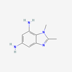 molecular formula C9H12N4 B13756819 1,2-Dimethyl-1H-benzo[d]imidazole-5,7-diamine 