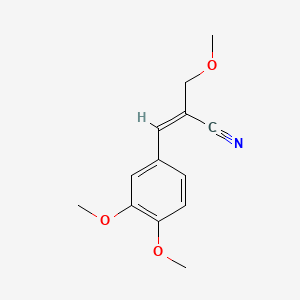 molecular formula C13H15NO3 B13756823 3-(3,4-Dimethoxyphenyl)-2-(methoxymethyl)acrylonitrile CAS No. 7520-72-1