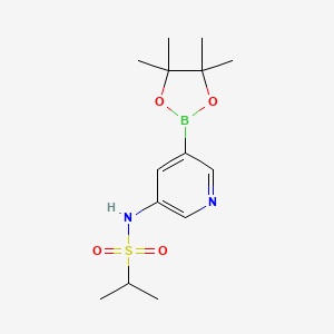 molecular formula C14H23BN2O4S B1375688 N-(5-(4,4,5,5-tetramethyl-1,3,2-dioxaborolan-2-yl)pyridin-3-yl)propane-2-sulfonamide CAS No. 1083326-57-1