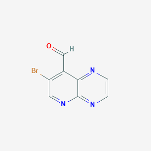 molecular formula C8H4BrN3O B1375689 7-溴吡啶并[2,3-b]吡嗪-8-甲醛 CAS No. 893566-36-4