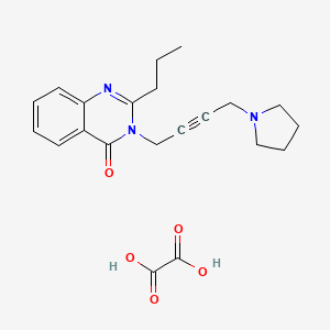 molecular formula C21H25N3O5 B13756890 2-Propyl-3-(4-(1-pyrrolidinyl)-2-butynyl)-4(3H)-quinazolinone oxalate CAS No. 23905-32-0
