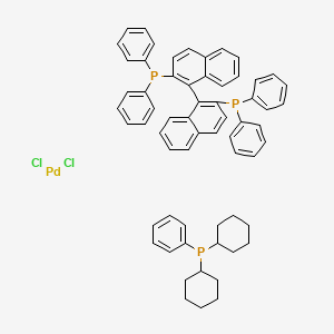 molecular formula C62H59Cl2P3Pd B13756903 trans-Dichloro(2,2'-bis(diphenylphosphino)-1,1'-binaphthyl)(di-cyclohexyl(phenyl)phosphine)palladium 
