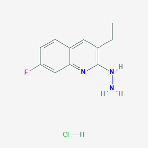 molecular formula C11H13ClFN3 B13756952 3-Ethyl-7-fluoro-2-hydrazinoquinoline hydrochloride CAS No. 1171561-34-4