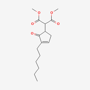 molecular formula C16H24O5 B13756977 Dimethyl (3-hexyl-2-oxo-3-cyclopenten-1-yl)malonate CAS No. 72187-23-6