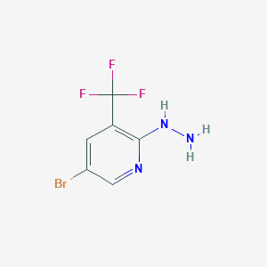 molecular formula C6H5BrF3N3 B1375698 1-(5-Bromo-3-(trifluoromethyl)pyridin-2-YL)hydrazine CAS No. 1374652-48-8