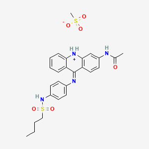 molecular formula C26H30N4O6S2 B13756989 Acetamide, N-(9-(4-(butylsulfonamido)anilino)acridin-3-YL)-, methanesulfonate CAS No. 53222-02-9