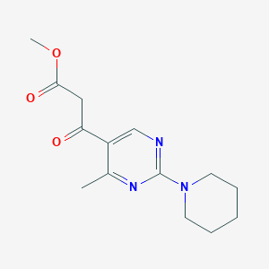 molecular formula C14H19N3O3 B1375699 3-(4-甲基-2-哌啶-1-基嘧啶-5-基)-3-氧代丙酸甲酯 CAS No. 1365959-38-1