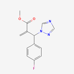 molecular formula C13H12FN3O2 B13756992 Methyl 2-((4-fluorophenyl)(1H-1,2,4-triazol-1-yl)me-thyl) acrylate CAS No. 1082208-21-6
