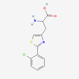 molecular formula C12H11ClN2O2S B1375702 2-Amino-3-[2-(2-chlorophenyl)-1,3-thiazol-4-yl]propanoic acid CAS No. 1218071-59-0