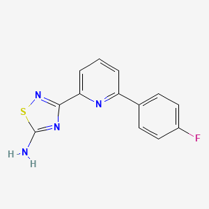 molecular formula C13H9FN4S B13757029 3-(6-(4-Fluorophenyl)pyridin-2-yl)-1,2,4-thiadiazol-5-amine 