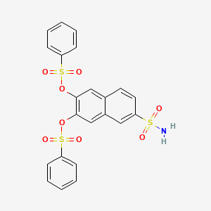 molecular formula C22H17NO8S3 B13757037 2-Naphthalenesulfonamide, 6,7-bis[(phenylsulfonyl)oxy]- CAS No. 63217-38-9