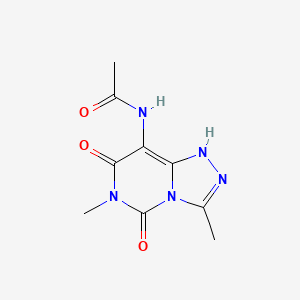 molecular formula C9H11N5O3 B13757063 N-(3,6-Dimethyl-5,7-dioxo-1,5,6,7-tetrahydro[1,2,4]triazolo[4,3-c]pyrimidin-8-yl)acetamide 