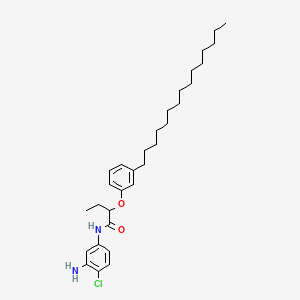 molecular formula C31H47ClN2O2 B13757085 Butanamide, N-(3-amino-4-chlorophenyl)-2-(3-pentadecylphenoxy)- CAS No. 63133-98-2