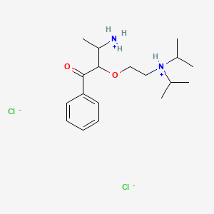 molecular formula C18H32Cl2N2O2 B13757086 3-Amino-2-(2-(diisopropylamino)ethoxy)butyrophenone dihydrochloride CAS No. 73747-29-2