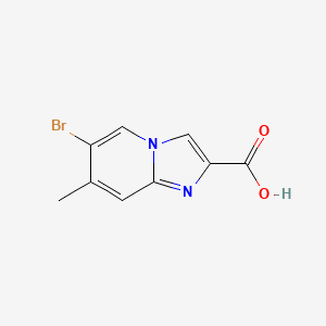 molecular formula C9H7BrN2O2 B1375709 6-溴-7-甲基咪唑并[1,2-a]吡啶-2-羧酸 CAS No. 1216245-89-4