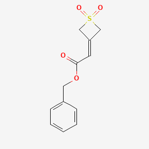 molecular formula C12H12O4S B1375711 Benzyl 2-(1,1-dioxidothietan-3-ylidene)acetate CAS No. 1394319-38-0