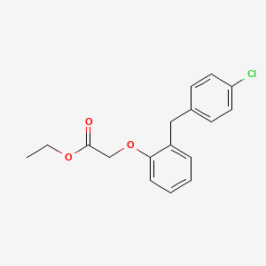 molecular formula C17H17ClO3 B13757121 Acetic acid, 2-(2-(4-chlorobenzyl)phenoxy)-, ethyl ester CAS No. 71549-05-8