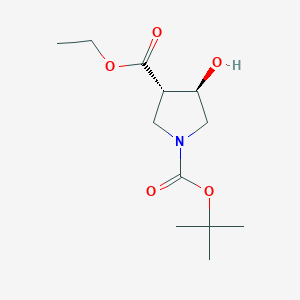 molecular formula C12H21NO5 B1375713 (3S,4R)-1-tert-butyl 3-ethyl 4-hydroxypyrrolidine-1,3-dicarboxylate CAS No. 849935-85-9