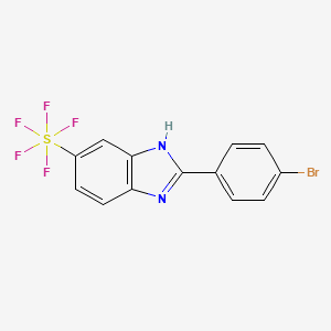 molecular formula C13H8BrF5N2S B1375715 2-(4-Bromophenyl)-5-(pentafluorosulfanyl)-1H-benzoimidazole CAS No. 1379812-01-7