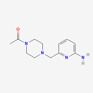 molecular formula C12H18N4O B1375719 1-{4-[(6-氨基吡啶-2-基)甲基]哌嗪-1-基}乙-1-酮 CAS No. 1423029-32-6