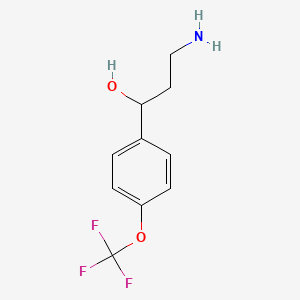 molecular formula C10H12F3NO2 B1375720 3-氨基-1-[4-(三氟甲氧基)苯基]丙-1-醇 CAS No. 634915-14-3