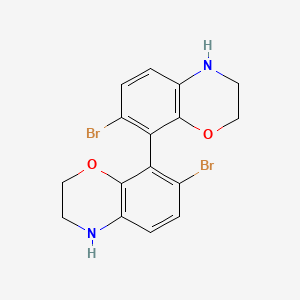 molecular formula C16H14Br2N2O2 B13757219 7,7'-dibromo-3,3',4,4'-tetrahydro-2H,2'H-8,8'-bibenzo[b][1,4]oxazine 