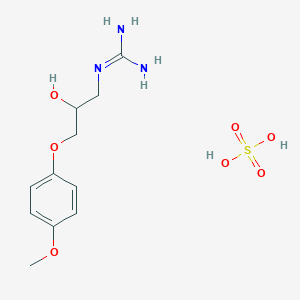 molecular formula C11H19N3O7S B13757252 Sulfuric acid--N-[2-hydroxy-3-(4-methoxyphenoxy)propyl]guanidine (1/1) CAS No. 63273-92-7