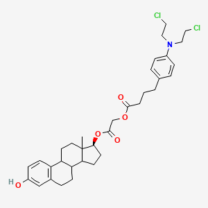 molecular formula C34H43Cl2NO5 B13757253 Estra-1,3,5(10)-triene-3,17-diol, (17-beta)-, 17-((4-(4-(bis(2-chloroethyl)amino)phenyl)-1-oxobutoxy)acetate) CAS No. 75219-45-3