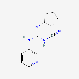 molecular formula C12H15N5 B13757288 Guanidine, 2-cyano-1-cyclopentyl-3-(3-pyridyl)- CAS No. 60560-22-7