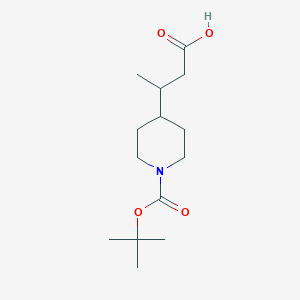 molecular formula C14H25NO4 B1375734 3-{1-[(Tert-butoxy)carbonyl]piperidin-4-yl}butanoic acid CAS No. 1334495-20-3