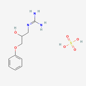molecular formula C10H17N3O6S B13757431 Sulfuric acid--N-(2-hydroxy-3-phenoxypropyl)guanidine (1/1) CAS No. 63273-74-5