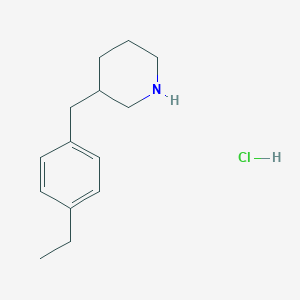molecular formula C14H22ClN B13757437 3-[(4-Ethylphenyl)methyl]piperidine--hydrogen chloride (1/1) CAS No. 1171904-91-8