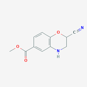 molecular formula C11H10N2O3 B13757442 methyl 2-cyano-3,4-dihydro-2H-1,4-benzoxazine-6-carboxylate CAS No. 534571-98-7